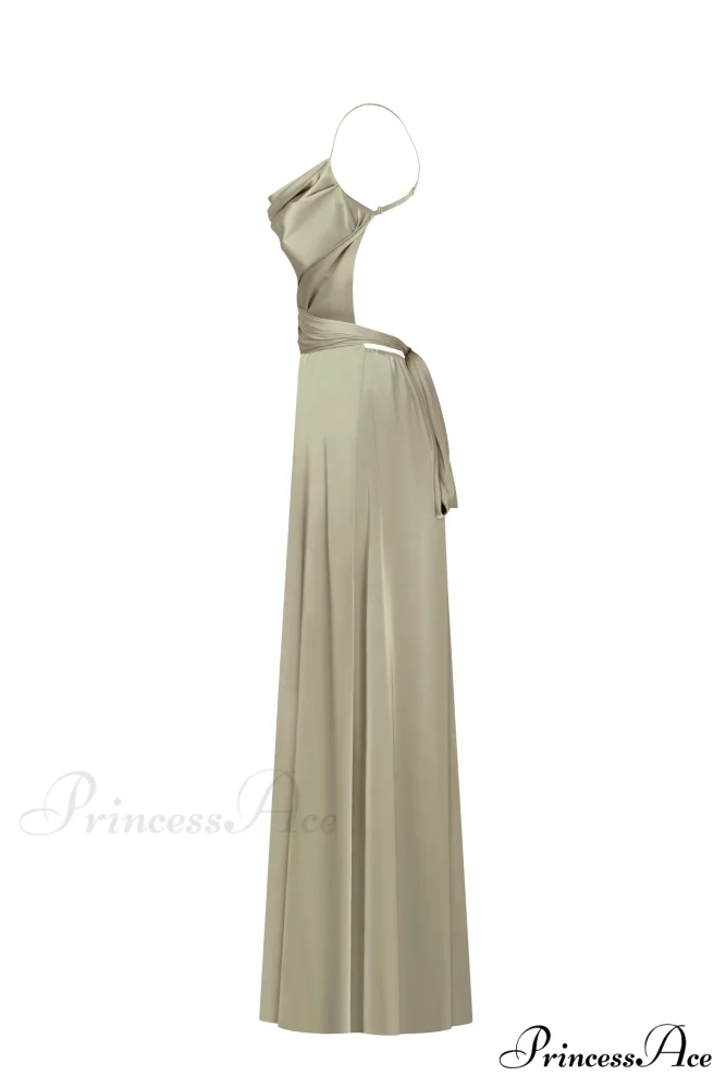 Boudoir Olive Stylish Silk Slip Dress - Image 7