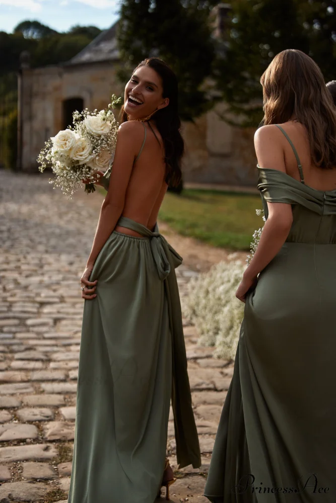 Boudoir Olive Stylish Silk Slip Dress - Image 8