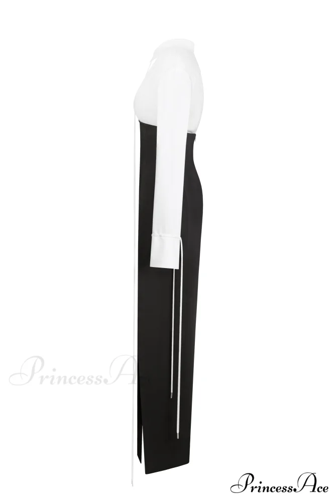 Elegant 3-Piece Set With White Silk Blouse, White Sophisticated Mini Skirt, And Black Crepe Maxi Skirt, Xo Xo - Image 15