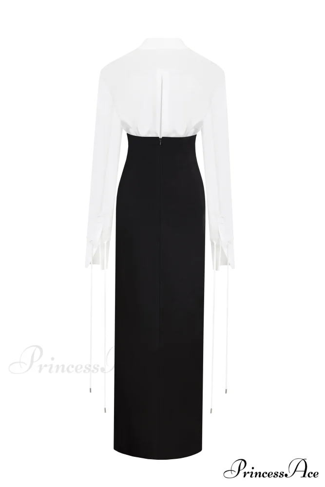 Elegant 3-Piece Set With White Silk Blouse, White Sophisticated Mini Skirt, And Black Crepe Maxi Skirt, Xo Xo - Image 3