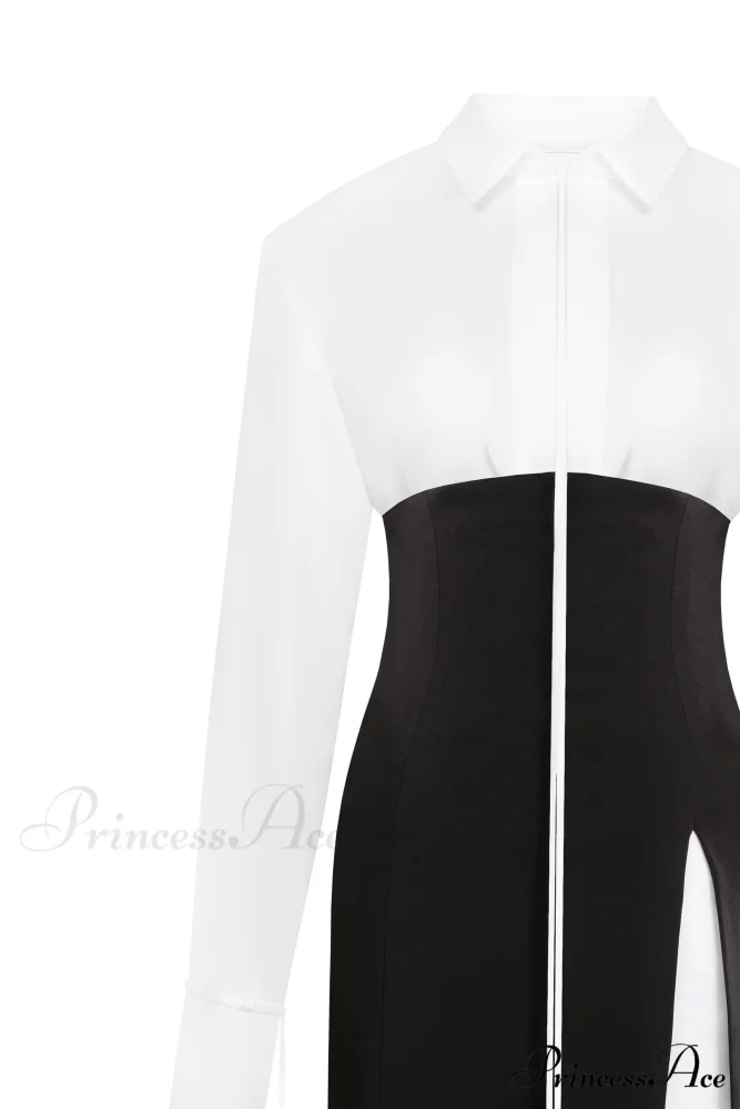Elegant 3-Piece Set With White Silk Blouse, White Sophisticated Mini Skirt, And Black Crepe Maxi Skirt, Xo Xo - Image 5