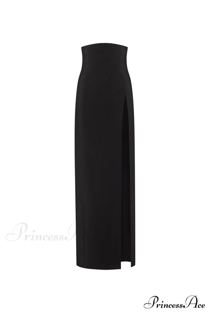 Elegant 3-Piece Set With White Silk Blouse, White Sophisticated Mini Skirt, And Black Crepe Maxi Skirt, Xo Xo - Image 7