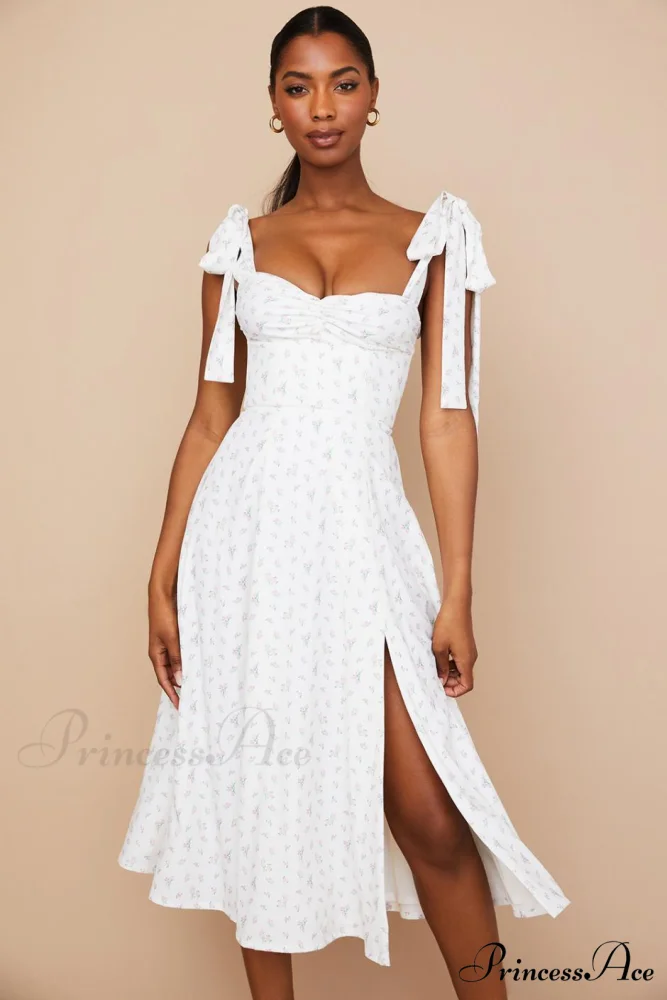 Fleur de Paris Charming Floral Split Midi Dress - Image 2
