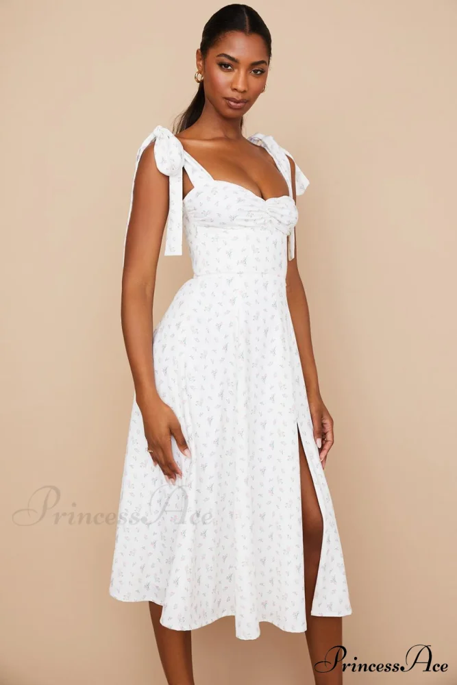Fleur de Paris Charming Floral Split Midi Dress - Image 4