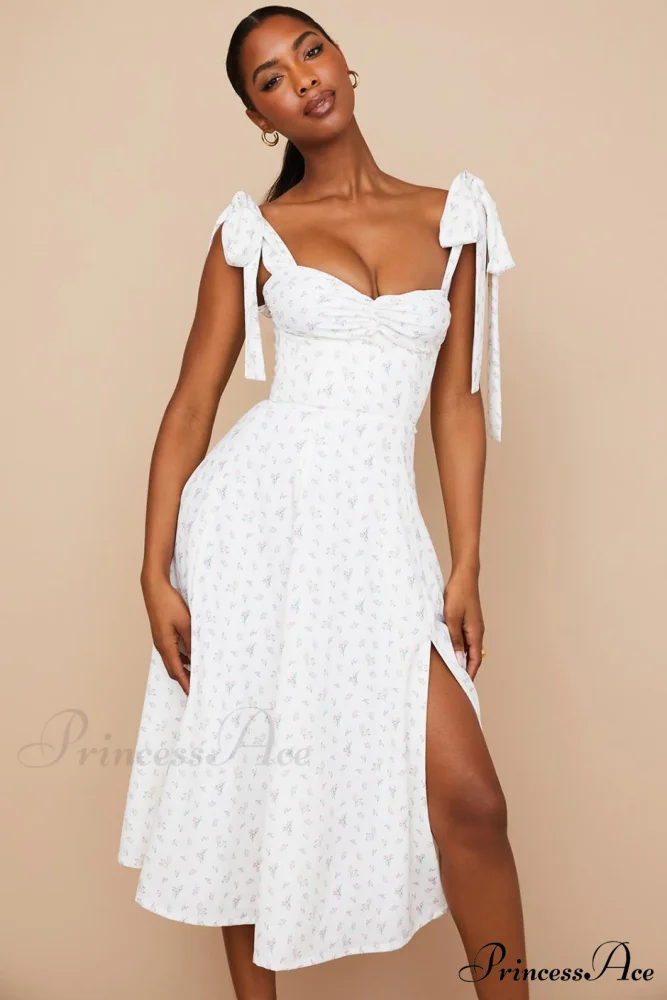 Fleur de Paris Charming Floral Split Midi Dress - Image 5