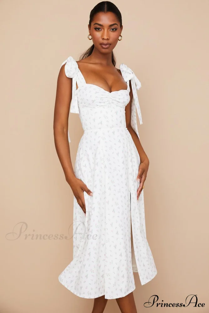 Fleur de Paris Charming Floral Split Midi Dress - Image 6