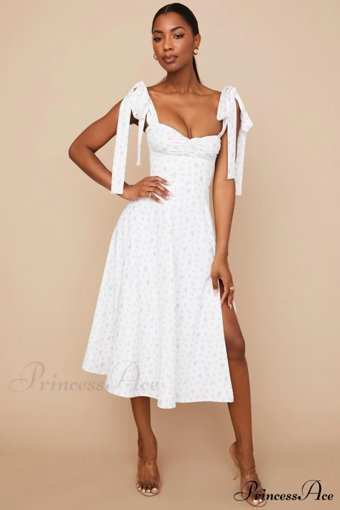 Fleur de Paris Charming Floral Split Midi Dress - Image 7