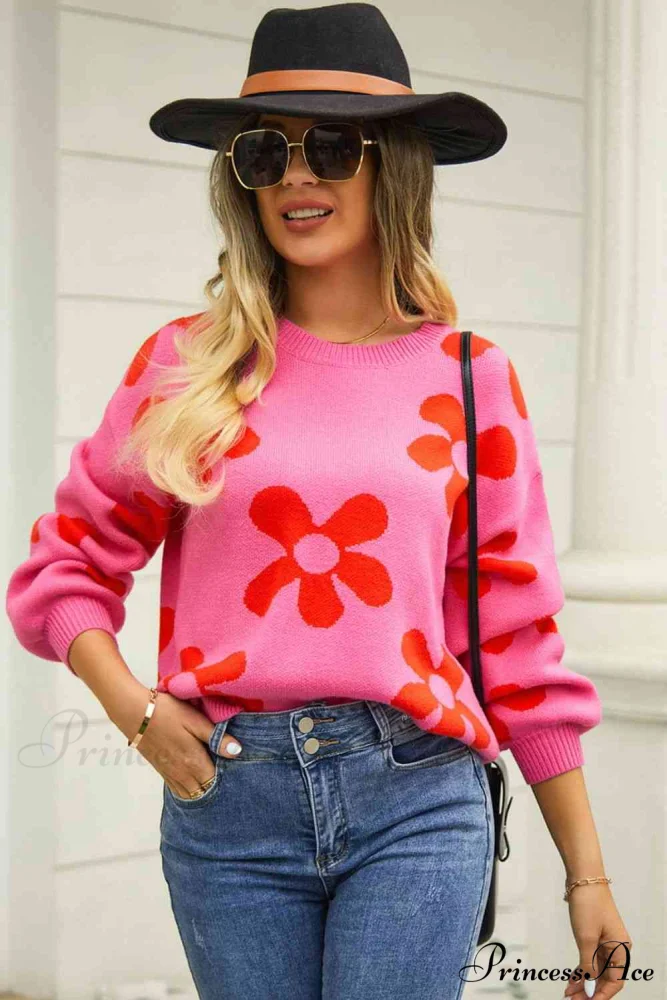 Blossom Dreams Stylish Floral Print Sweater - Image 11