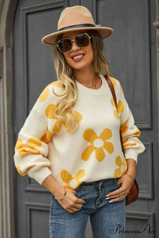 Blossom Dreams Stylish Floral Print Sweater - Image 13
