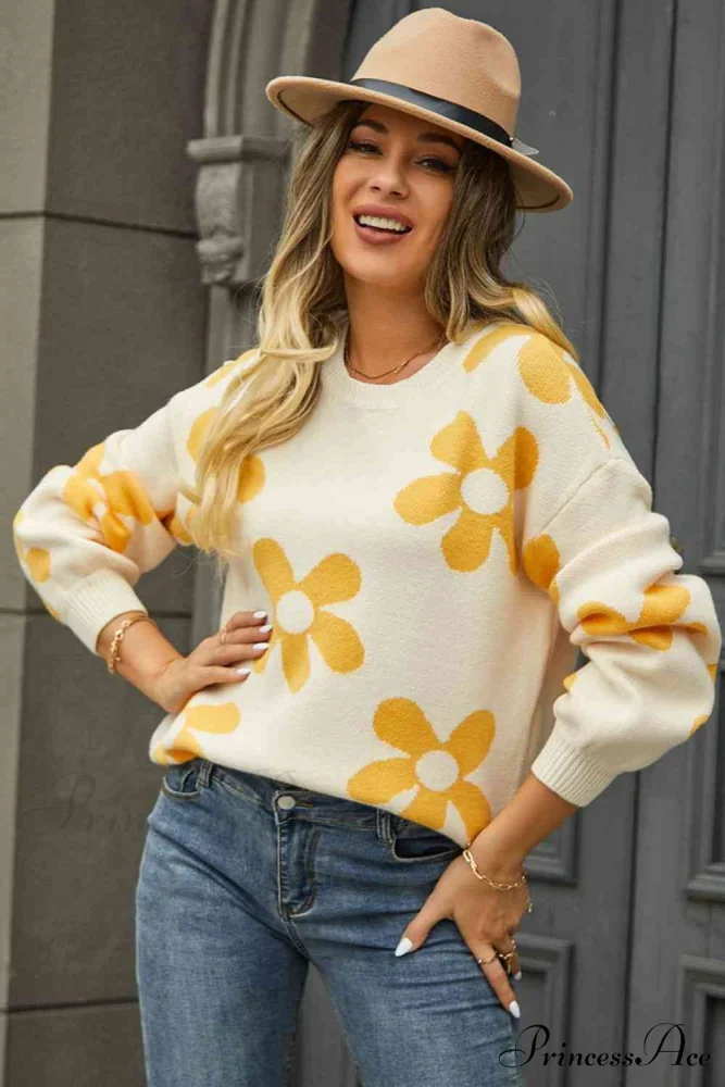 Blossom Dreams Stylish Floral Print Sweater - Image 14