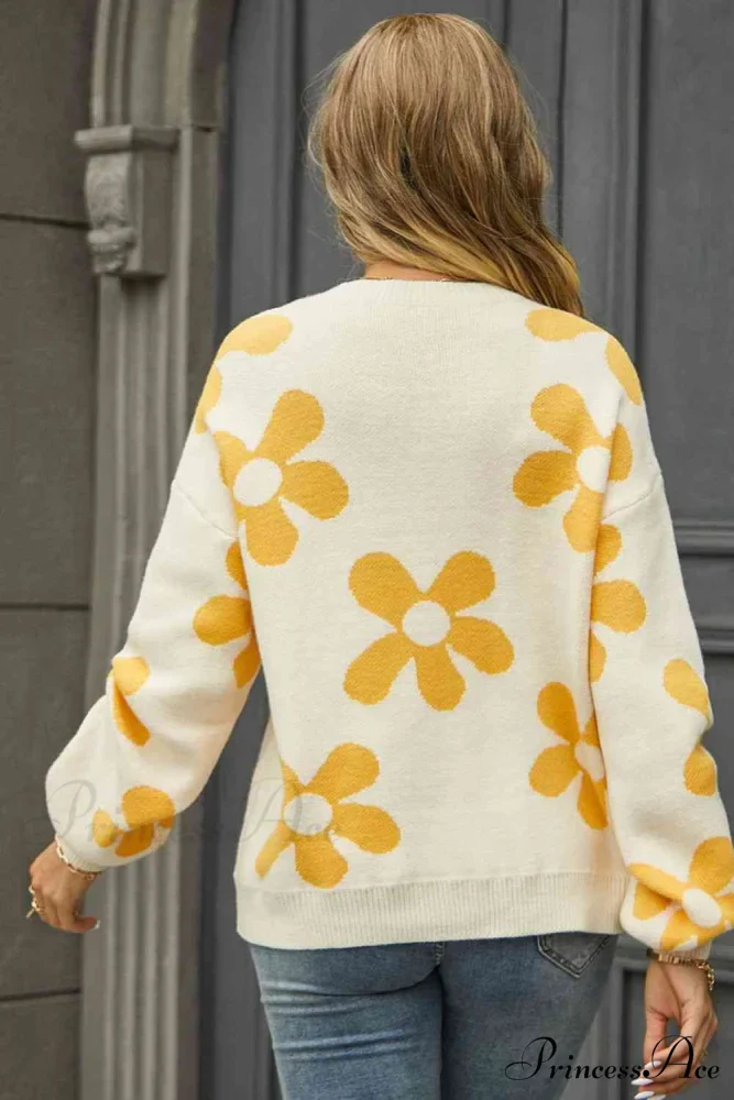 Blossom Dreams Stylish Floral Print Sweater - Image 15