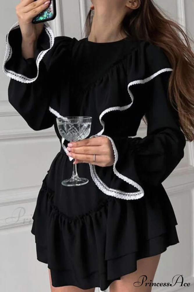 Diva Darling Ruffled Charming Flare Sleeve Mini Dress - Image 2