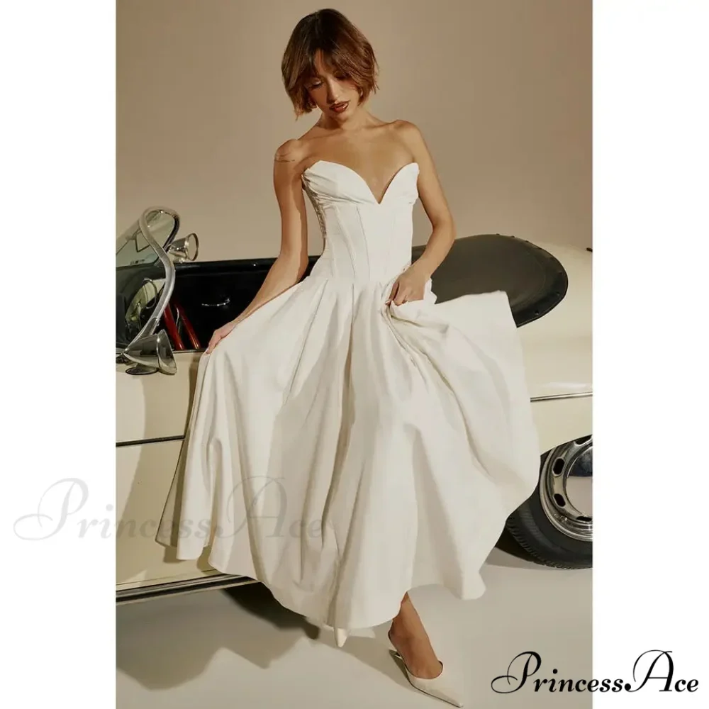 Adriana Midi A-Line Charming Strapless Corset Dress - Image 20