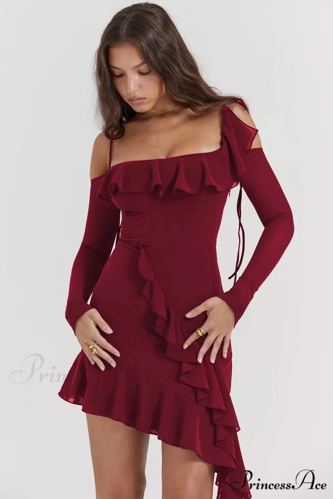 Eleanora Ruched Stylish Mini Dress - Image 17