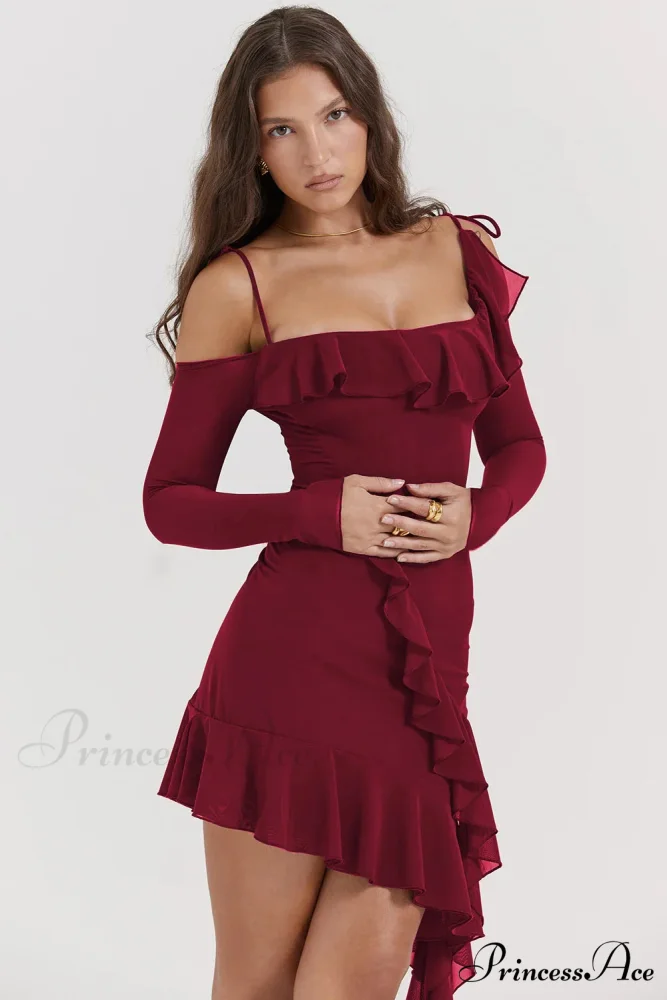 Eleanora Ruched Stylish Mini Dress - Image 20