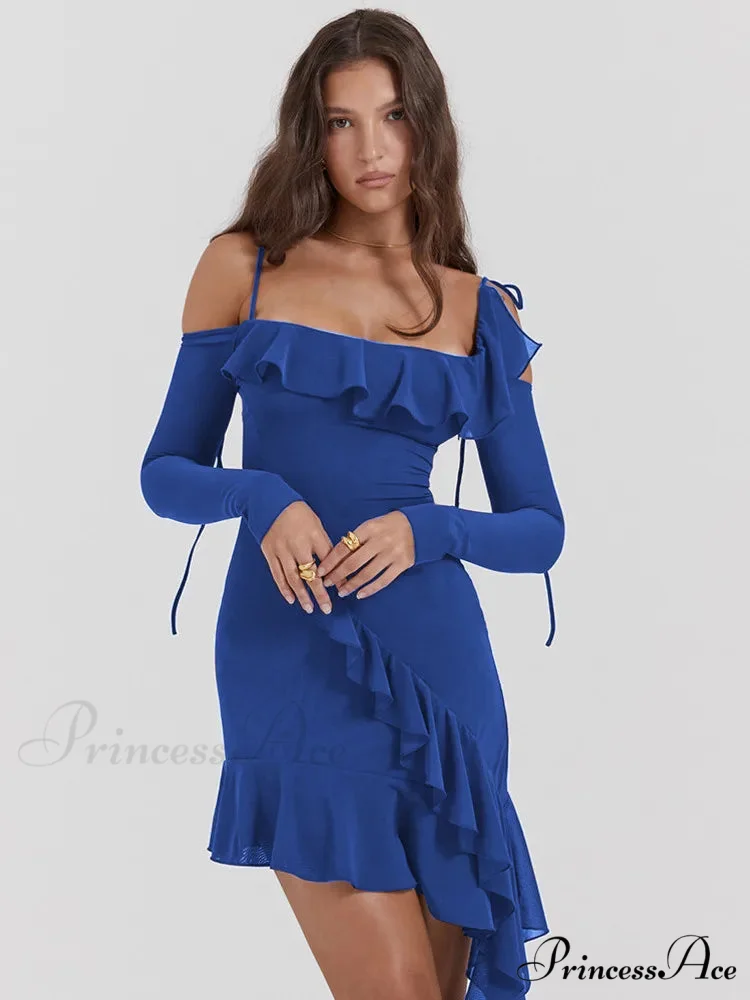 Eleanora Ruched Stylish Mini Dress - Image 6