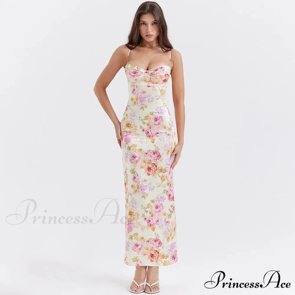 Agness Floral Stylish Maxi Bodycon Dress - Image 2