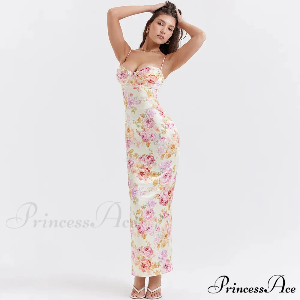 Agness Floral Stylish Maxi Bodycon Dress - Image 3