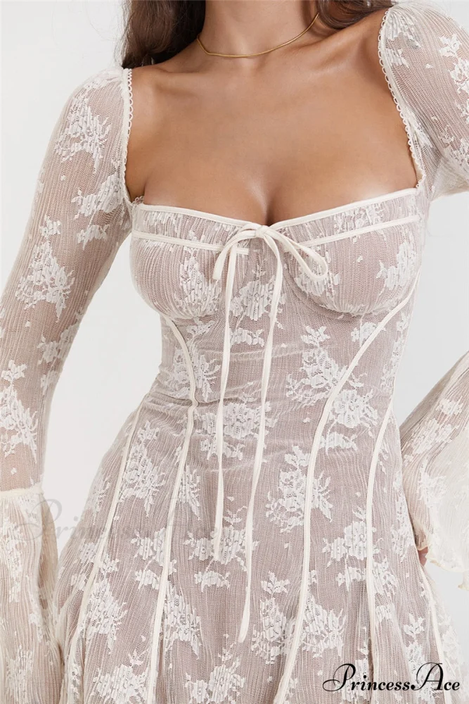 Lace Serenade Flare Charming Sleeve Mini Dress - Image 15