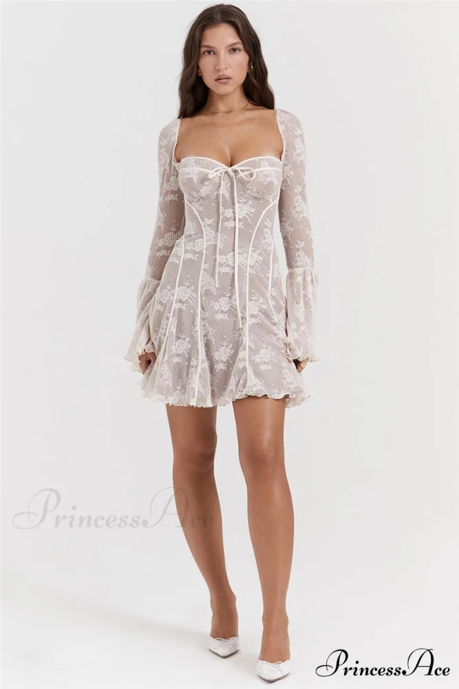 Lace Serenade Flare Charming Sleeve Mini Dress - Image 16
