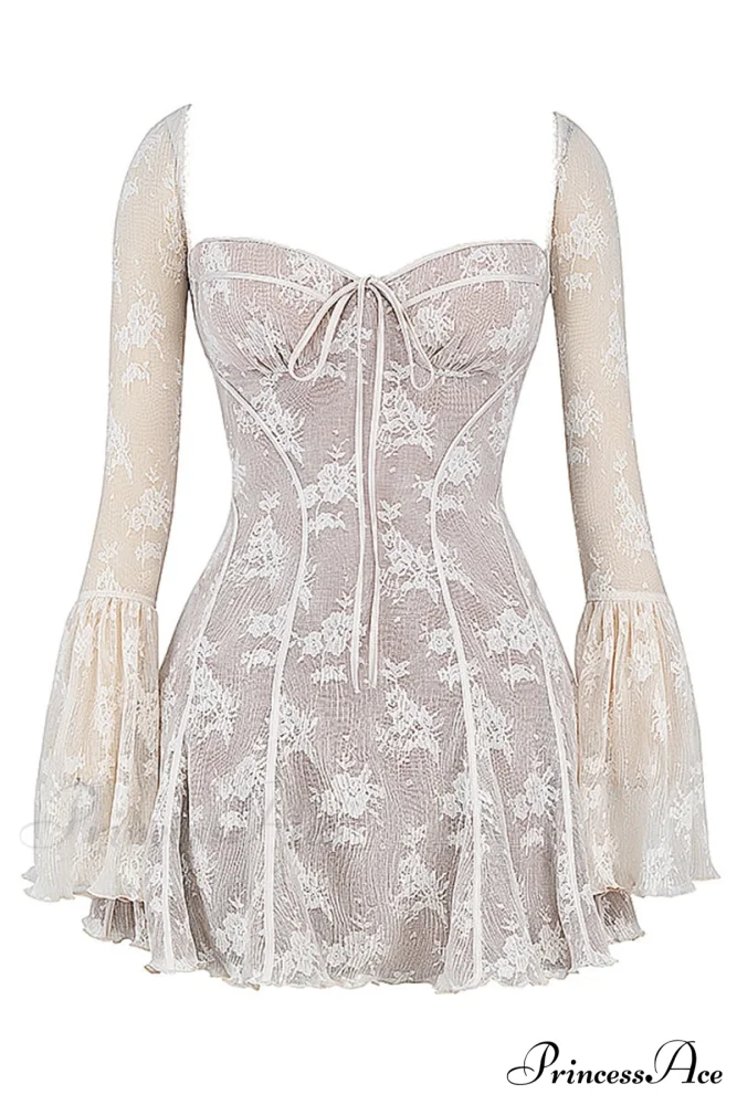 Lace Serenade Flare Charming Sleeve Mini Dress - Image 21