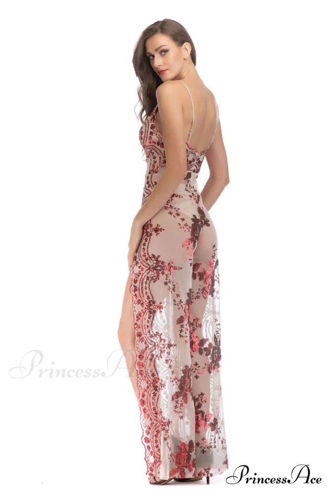 High Slit Backless Charming Boho Cocktail Gown - Image 7
