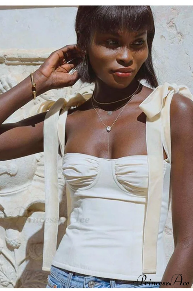 Lace Up Stylish White Tank Top - Image 15