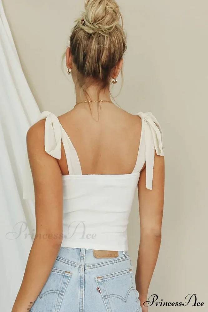 Lace Up Stylish White Tank Top - Image 4
