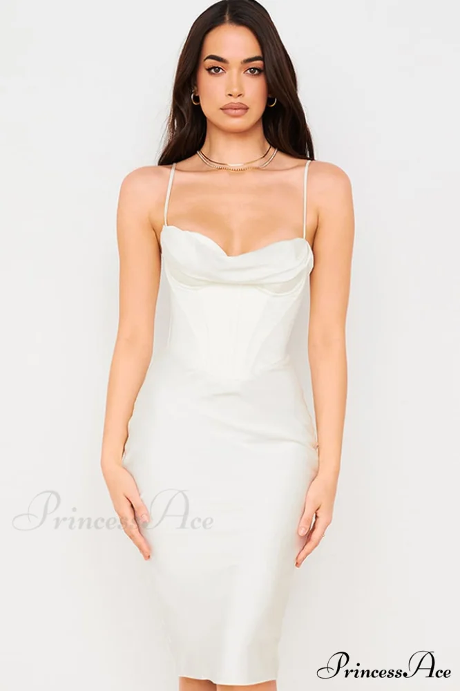 Absolute Elegance Satin Charming Corset Midi Dress - Image 16