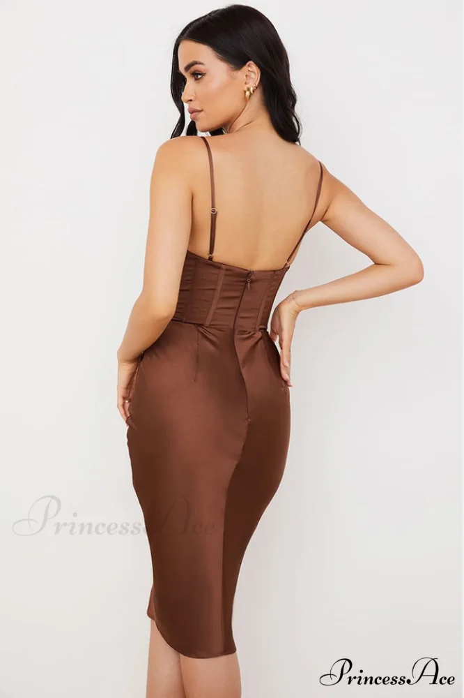 Absolute Elegance Satin Charming Corset Midi Dress - Image 27