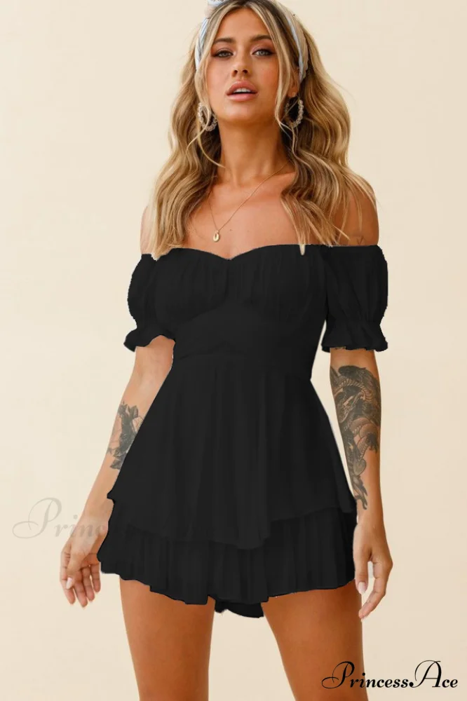 Boho Off Stylish Shoulder Romper - Image 36