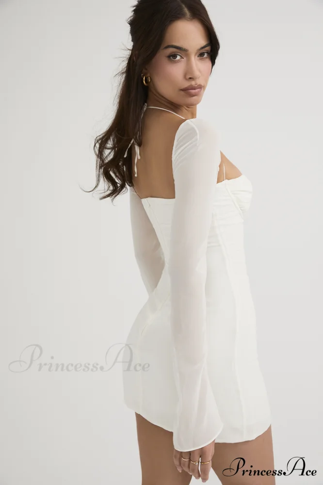 Chiffon Halter Stylish Mini Dress - Image 18