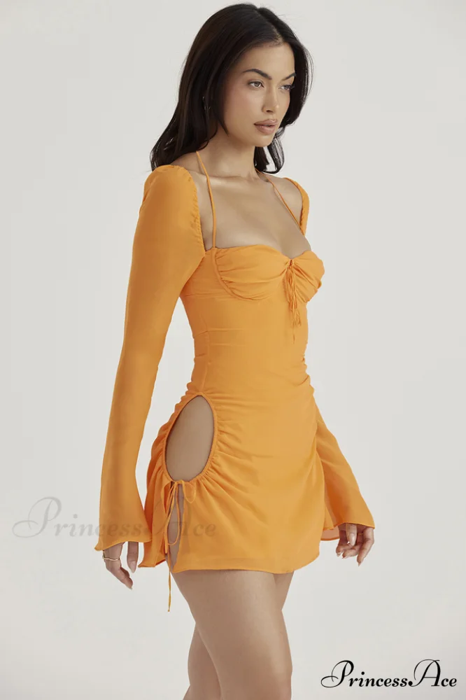 Chiffon Halter Stylish Mini Dress - Image 4