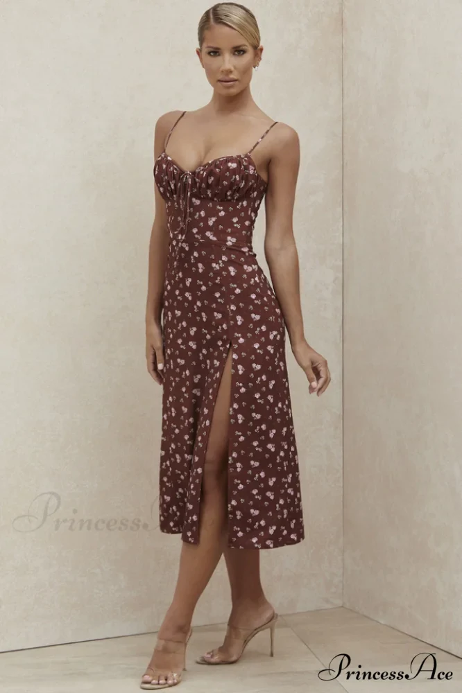 Floral Bustier Stylish Midi Dress - Image 6