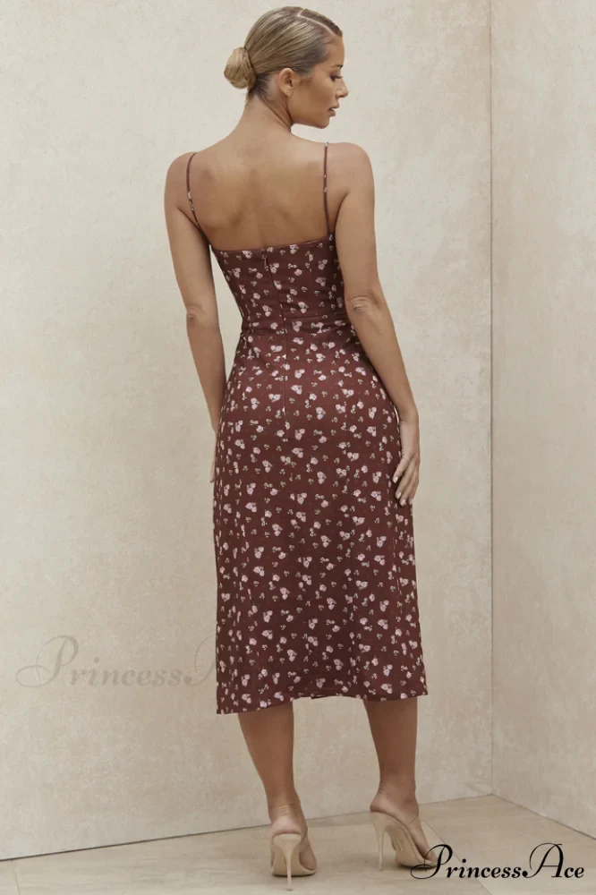 Floral Bustier Stylish Midi Dress - Image 8
