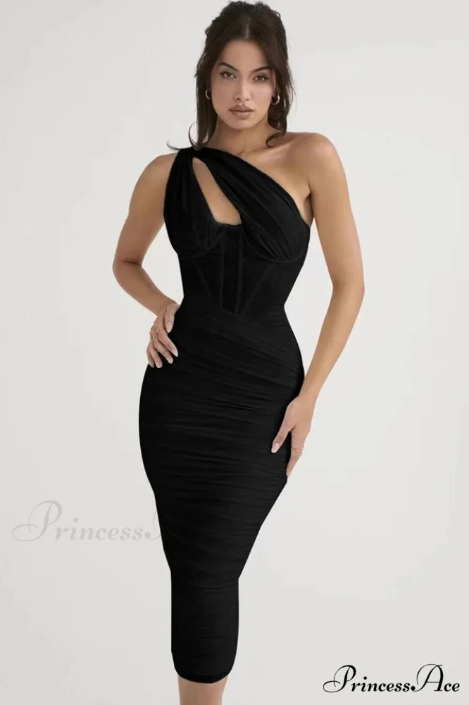 Asymmetric Cutout Stylish Midi Dress - Image 16