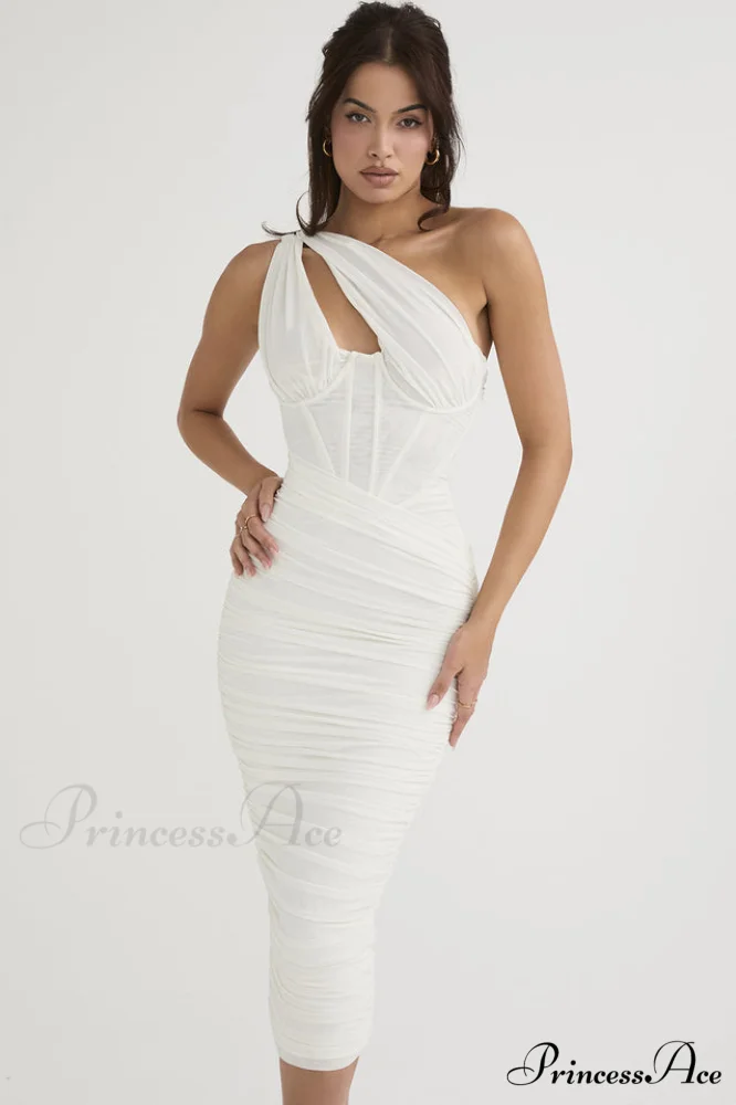 Asymmetric Cutout Stylish Midi Dress - Image 17