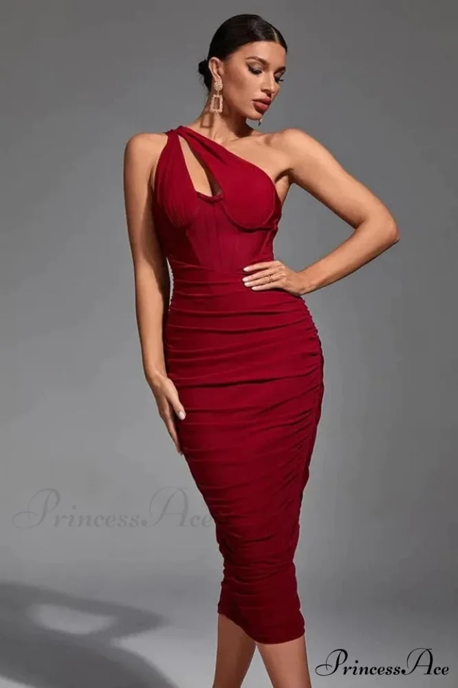 Asymmetric Cutout Stylish Midi Dress - Image 21