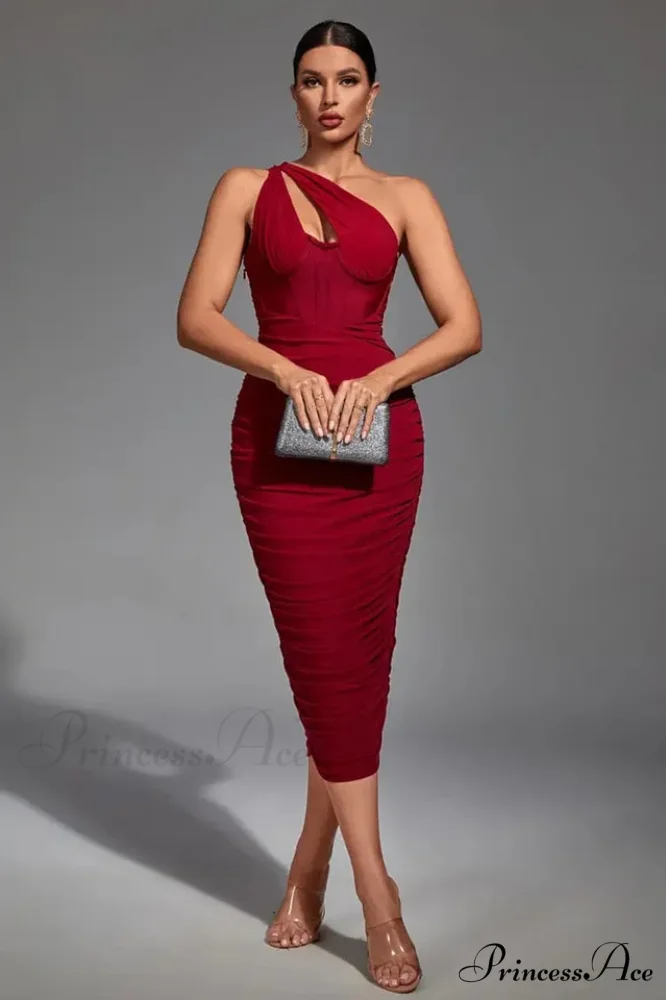 Asymmetric Cutout Stylish Midi Dress - Image 22