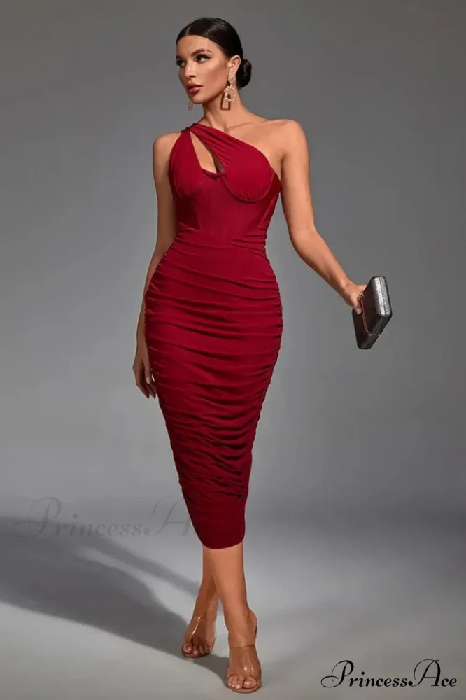 Asymmetric Cutout Stylish Midi Dress - Image 23