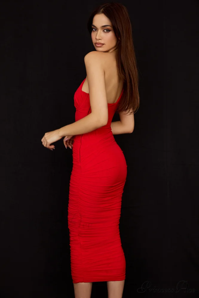 Asymmetric Cutout Stylish Midi Dress - Image 9