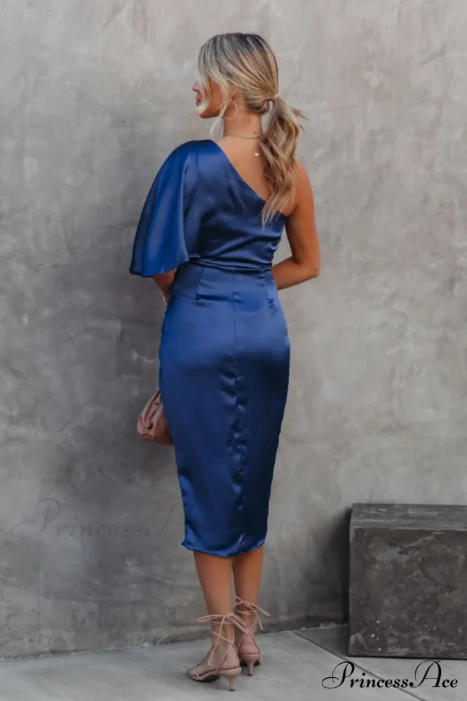 Kelly Satin Stylish Irregular Evening Dress - Image 13