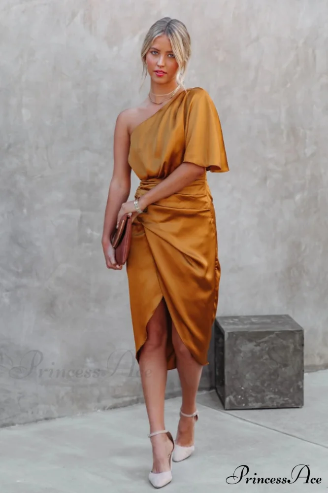 Kelly Satin Stylish Irregular Evening Dress - Image 5