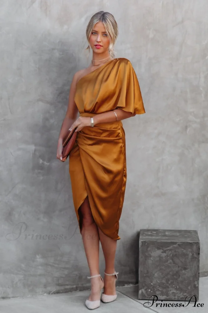 Kelly Satin Stylish Irregular Evening Dress - Image 6