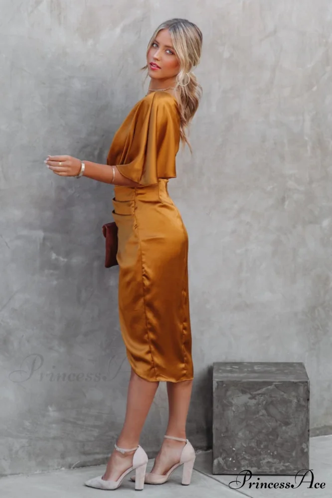Kelly Satin Stylish Irregular Evening Dress - Image 7