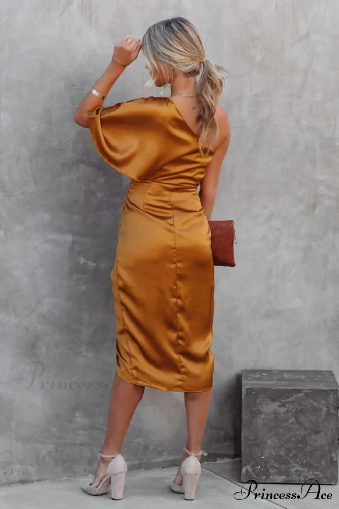 Kelly Satin Stylish Irregular Evening Dress - Image 8
