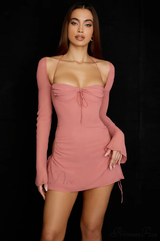 Cutout Halter Stylish Mini Dress - Image 5