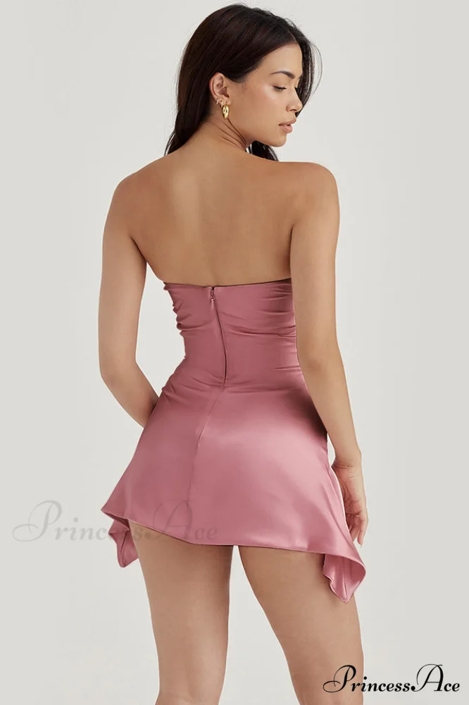 Draped Strapless Stylish Corset Dress - Image 25