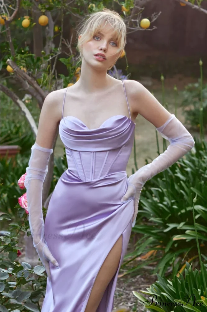 Cinderella Divine 7483 Charming Corset Cowl Satin Gown - Image 16
