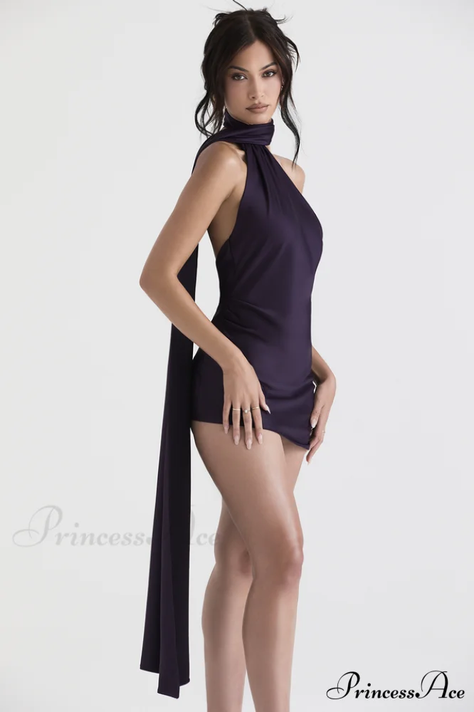 Asymmetric Wrap Stylish Neck Dress - Image 7